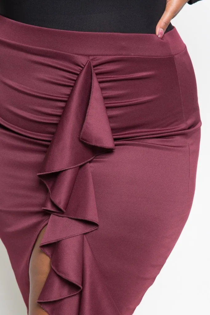 Plus Size Chic Ruffled Skirt