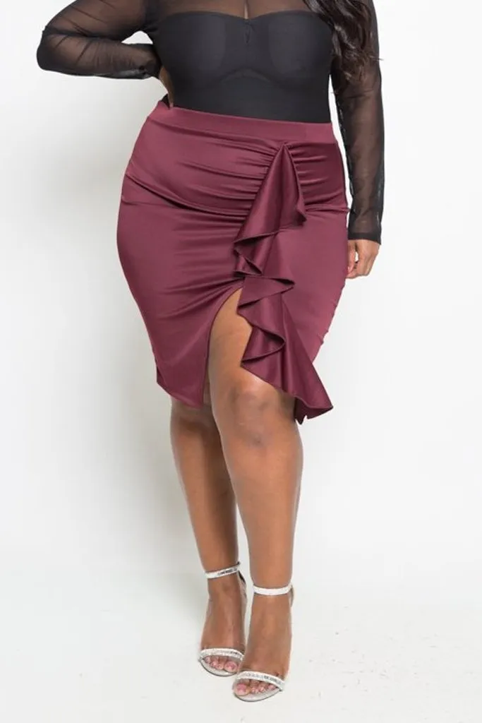 Plus Size Chic Ruffled Skirt