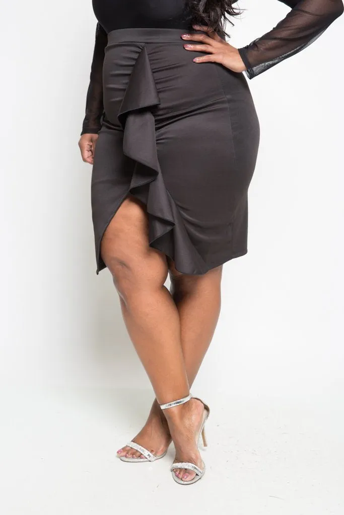 Plus Size Chic Ruffled Skirt