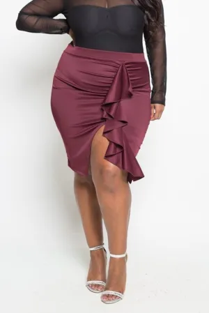 Plus Size Chic Ruffled Skirt