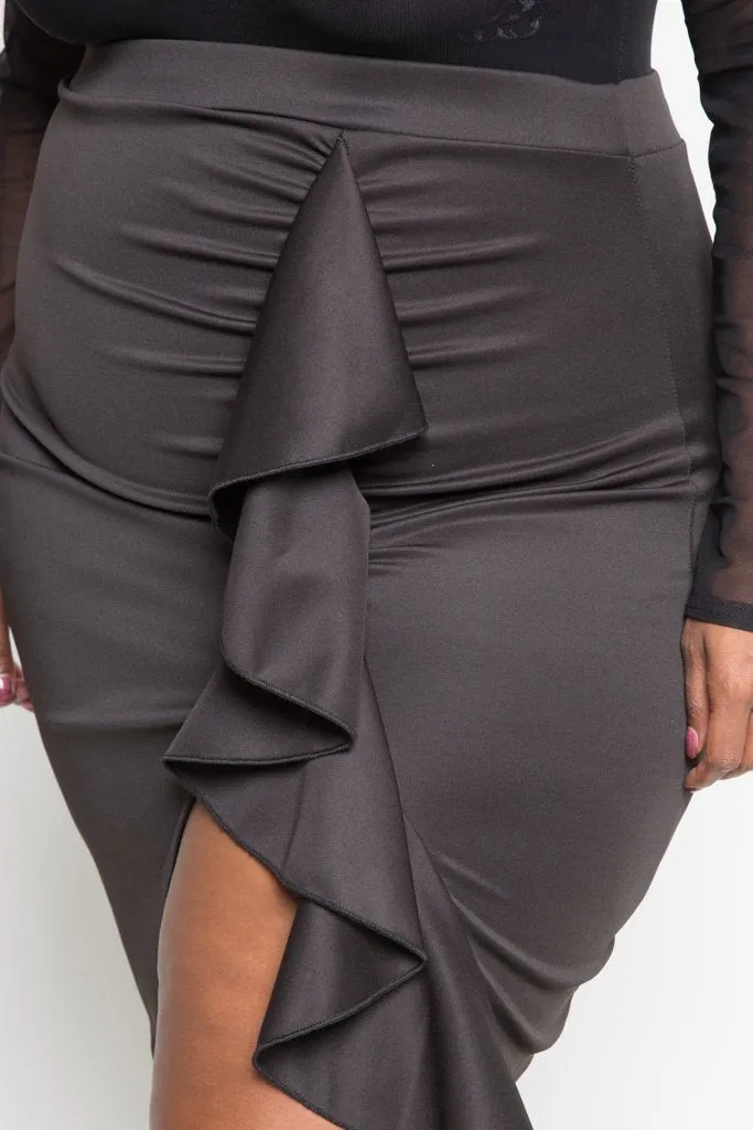 Plus Size Chic Ruffled Skirt