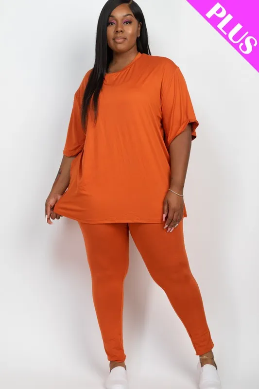 Plus Size Oversize shirt & Leggings Set