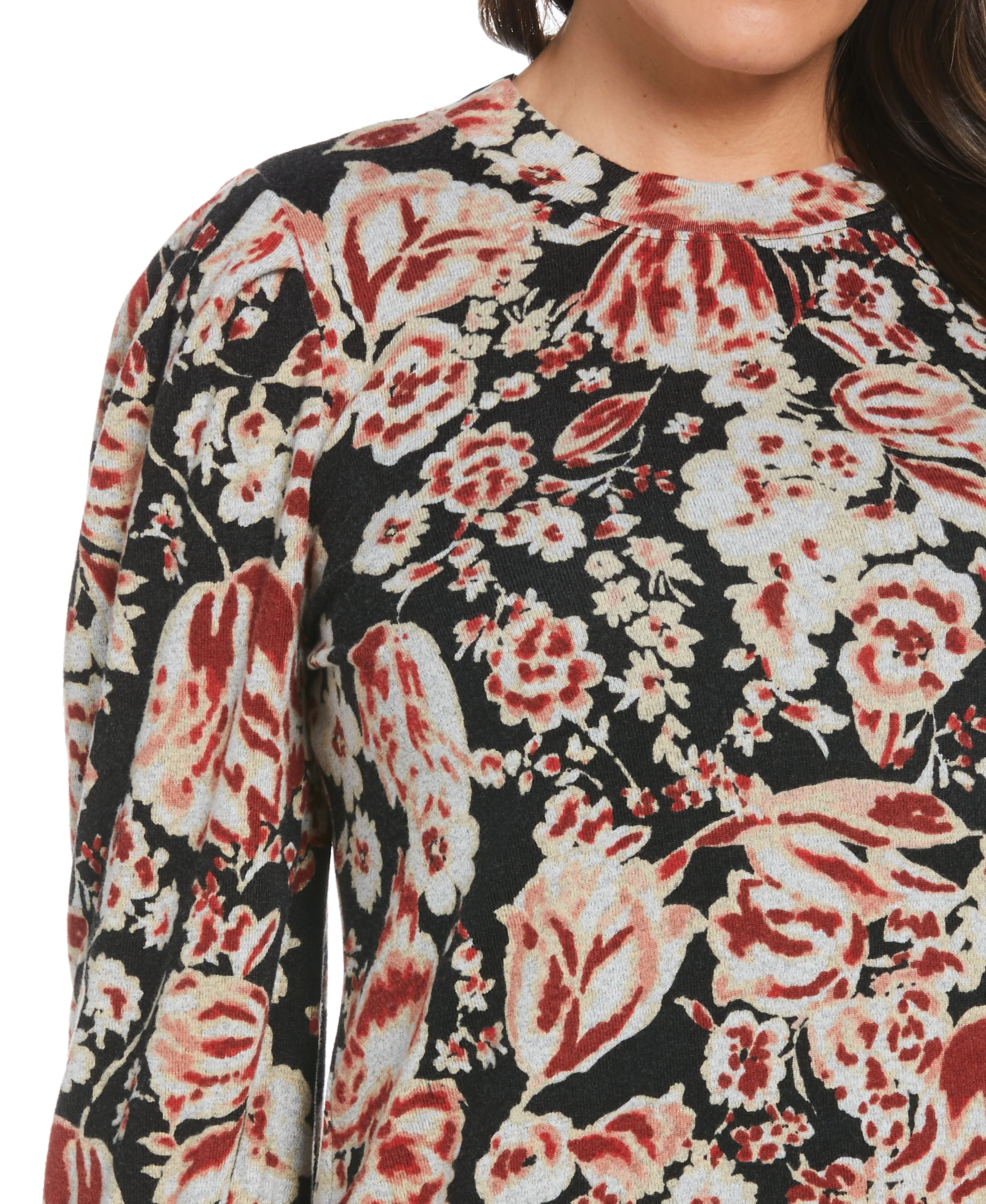 Plus Size Pleat Sleeve Knit Shirt