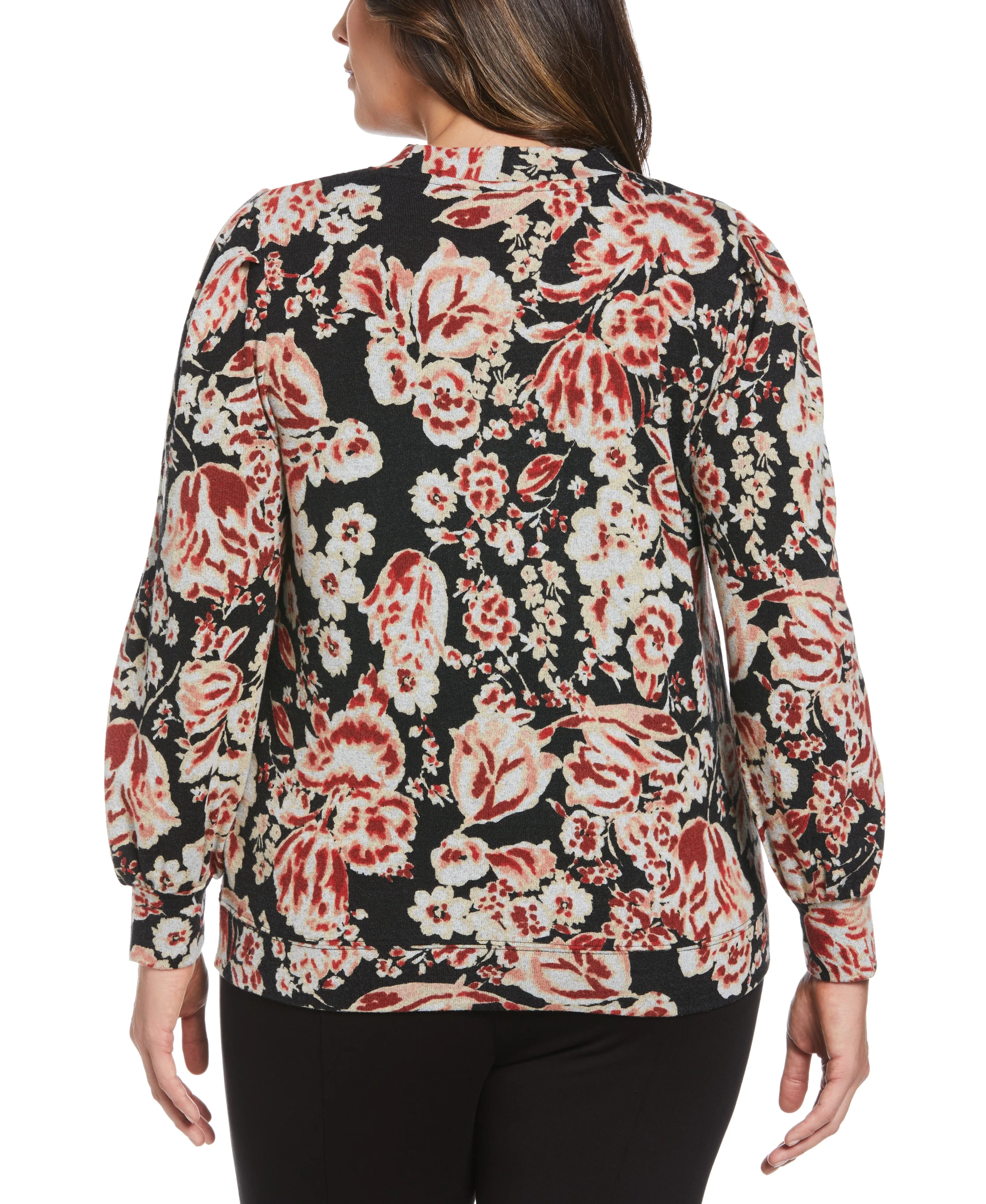 Plus Size Pleat Sleeve Knit Shirt