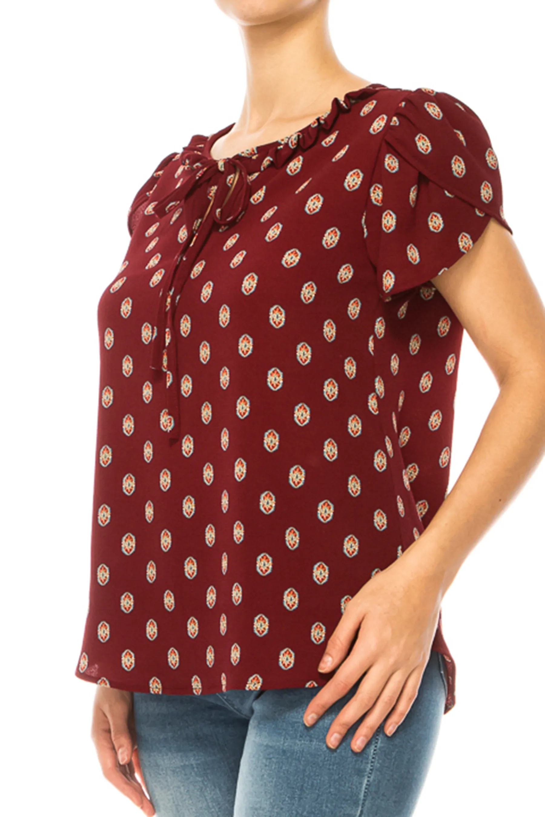 Plus size Solid Overlapping Short Sleeve Top B82901 $9.50Each
