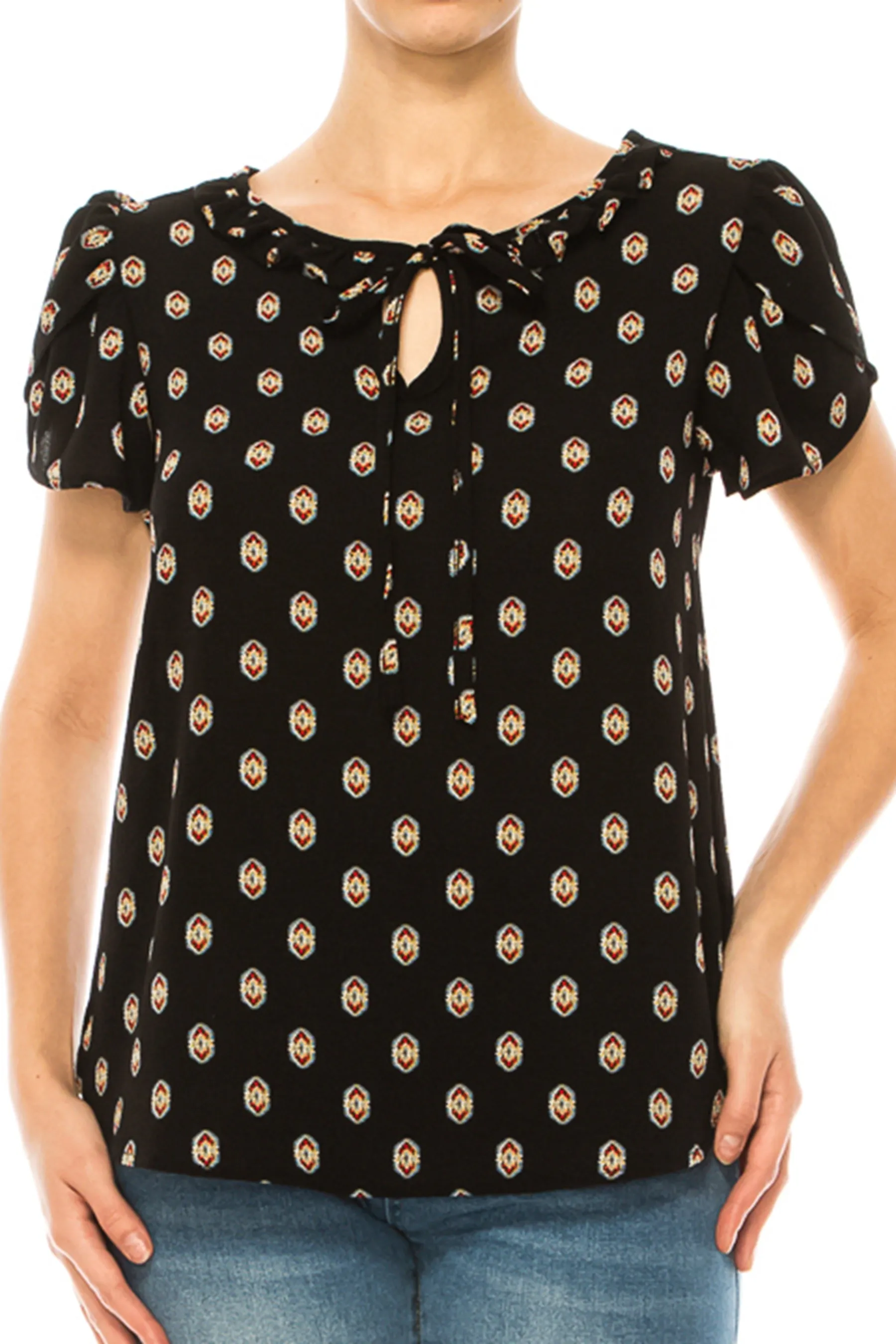 Plus size Solid Overlapping Short Sleeve Top B82901 $9.50Each