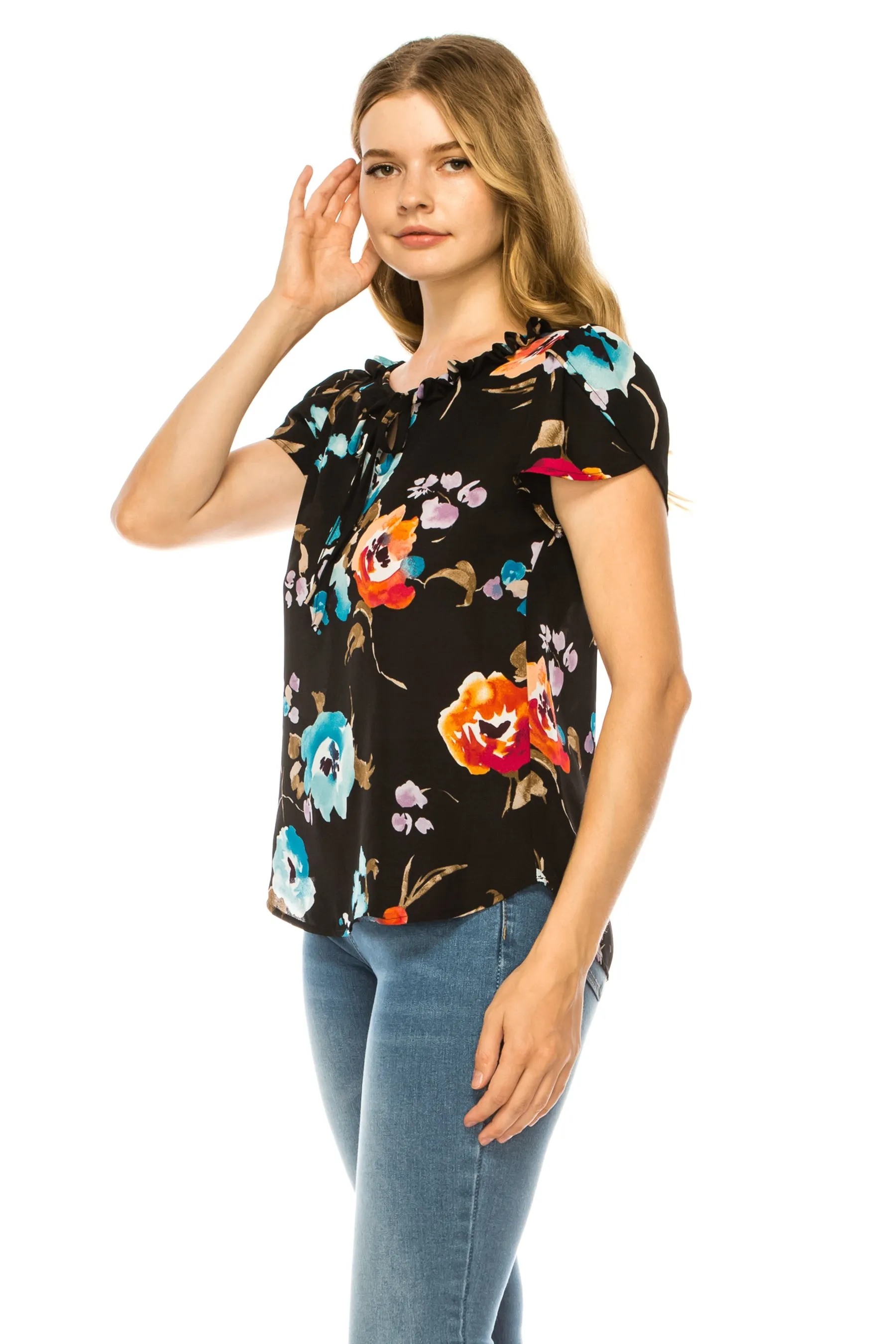 Plus size Solid Overlapping Short Sleeve Top B82901 $9.50Each