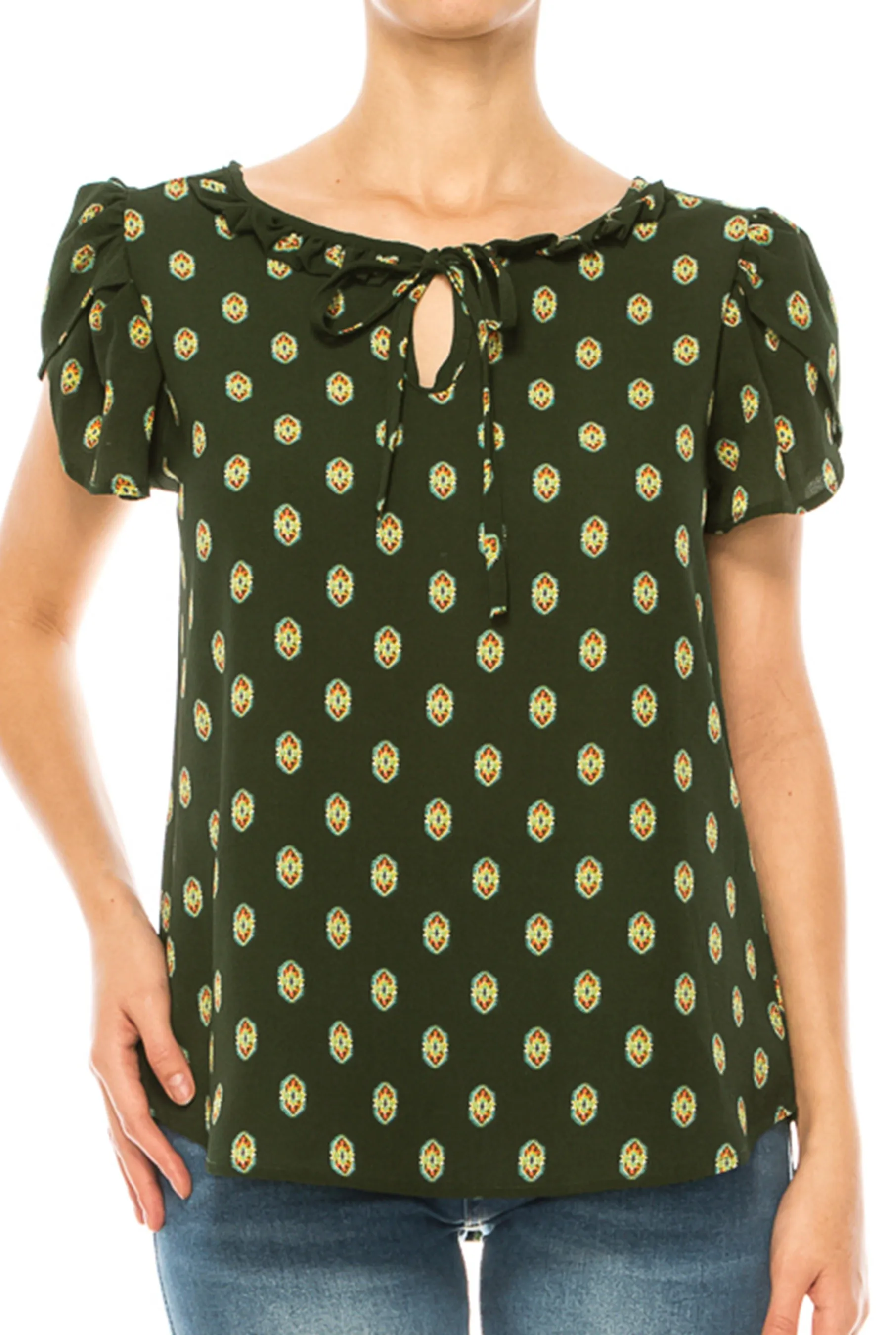 Plus size Solid Overlapping Short Sleeve Top B82901 $9.50Each