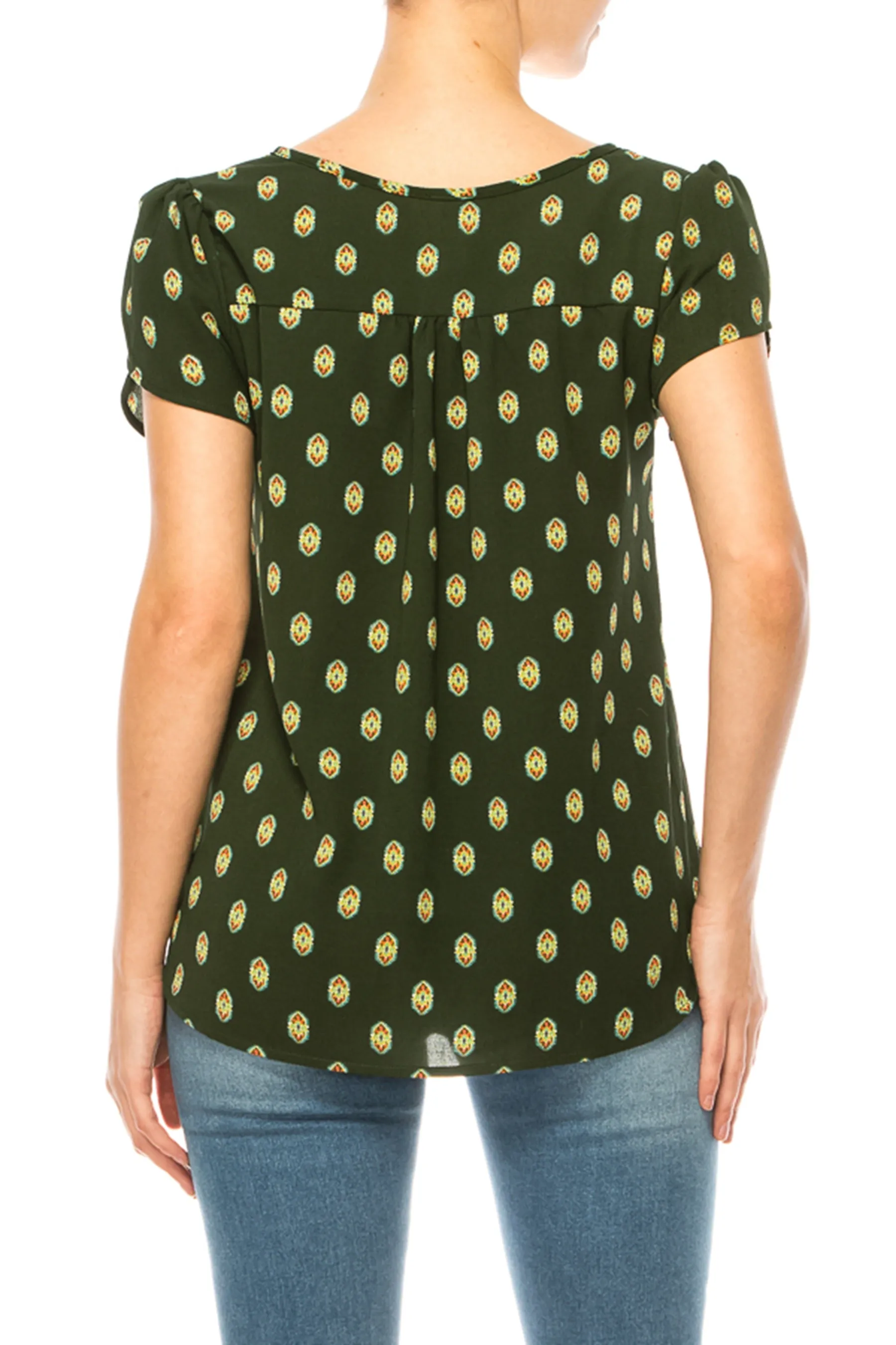 Plus size Solid Overlapping Short Sleeve Top B82901 $9.50Each