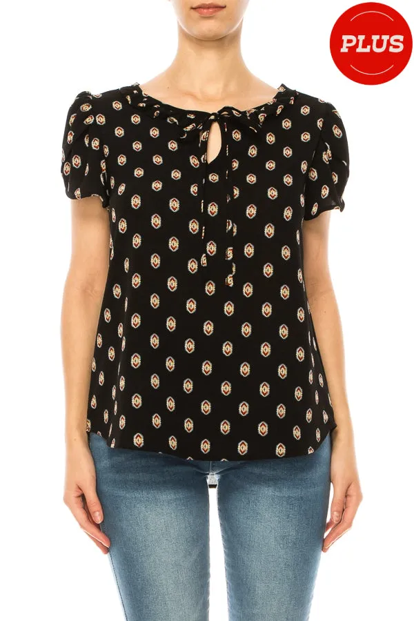 Plus size Solid Overlapping Short Sleeve Top B82901 $9.50Each