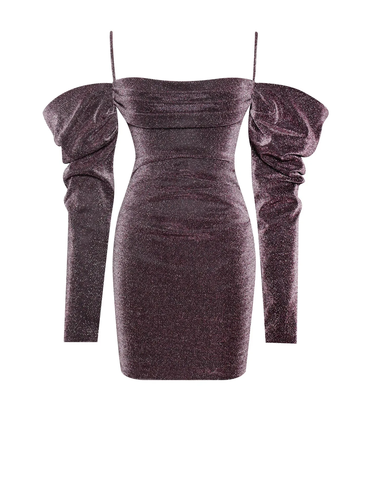 PRE-ORDER Soraya Metallic Puff Sleeve Dress X Rose Gold