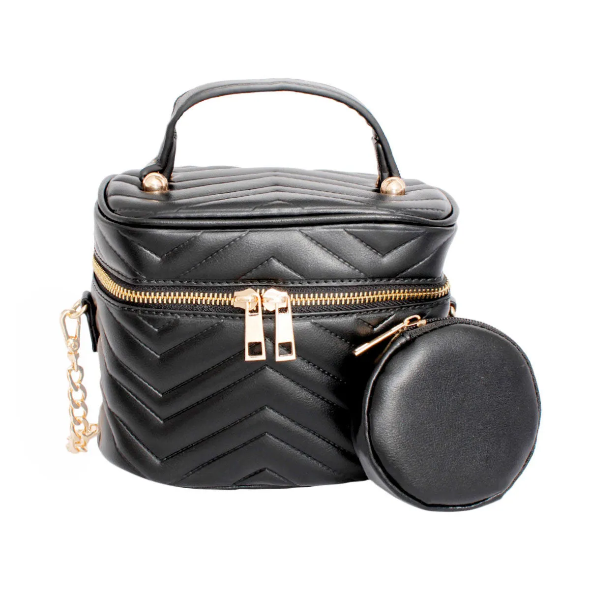 Purse Black Vanity Case Crossbody
