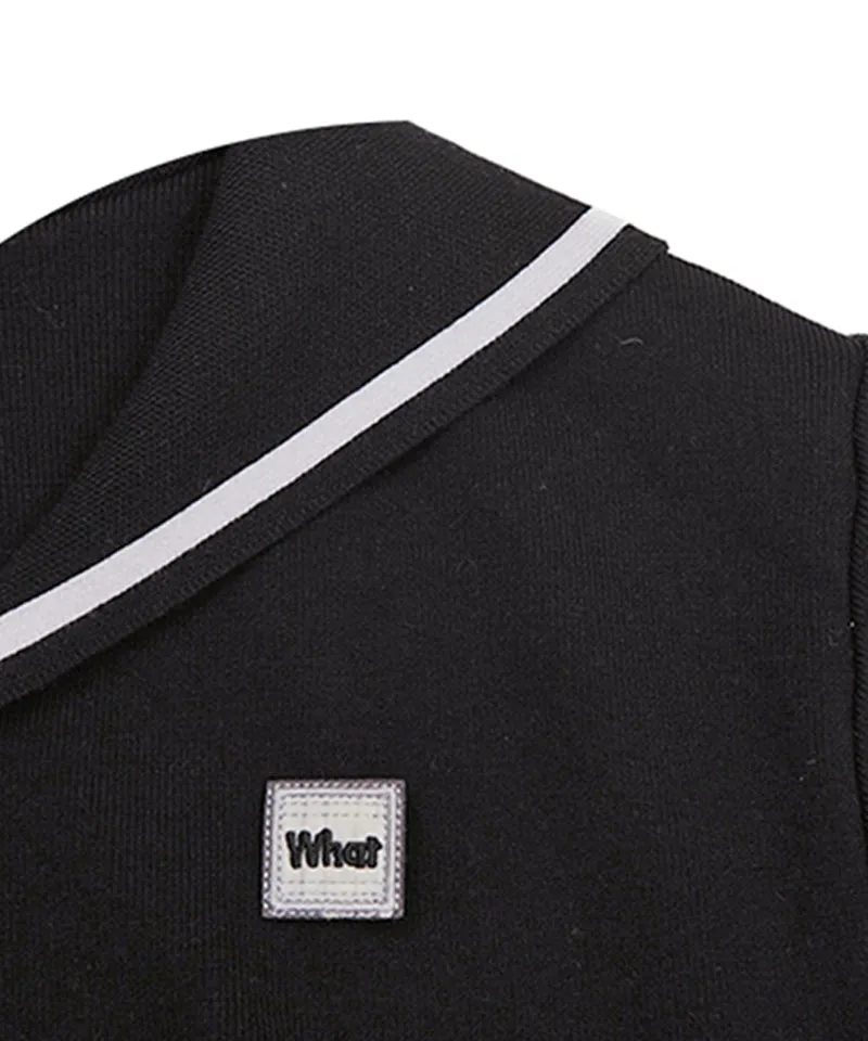 Q.C PLAY: Sailor Collar Patch Knit - 3 Colors