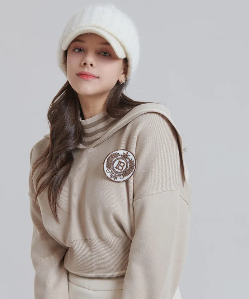 Q.C PLAY: Sailor Collar Patch Knit - 3 Colors