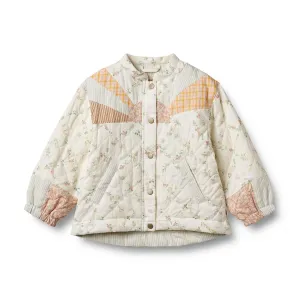 Quilt Jacket Inga ivory checked flowers