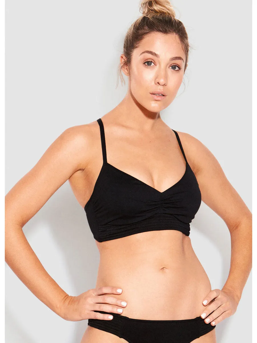 Quilted DD Cup Bralette Black