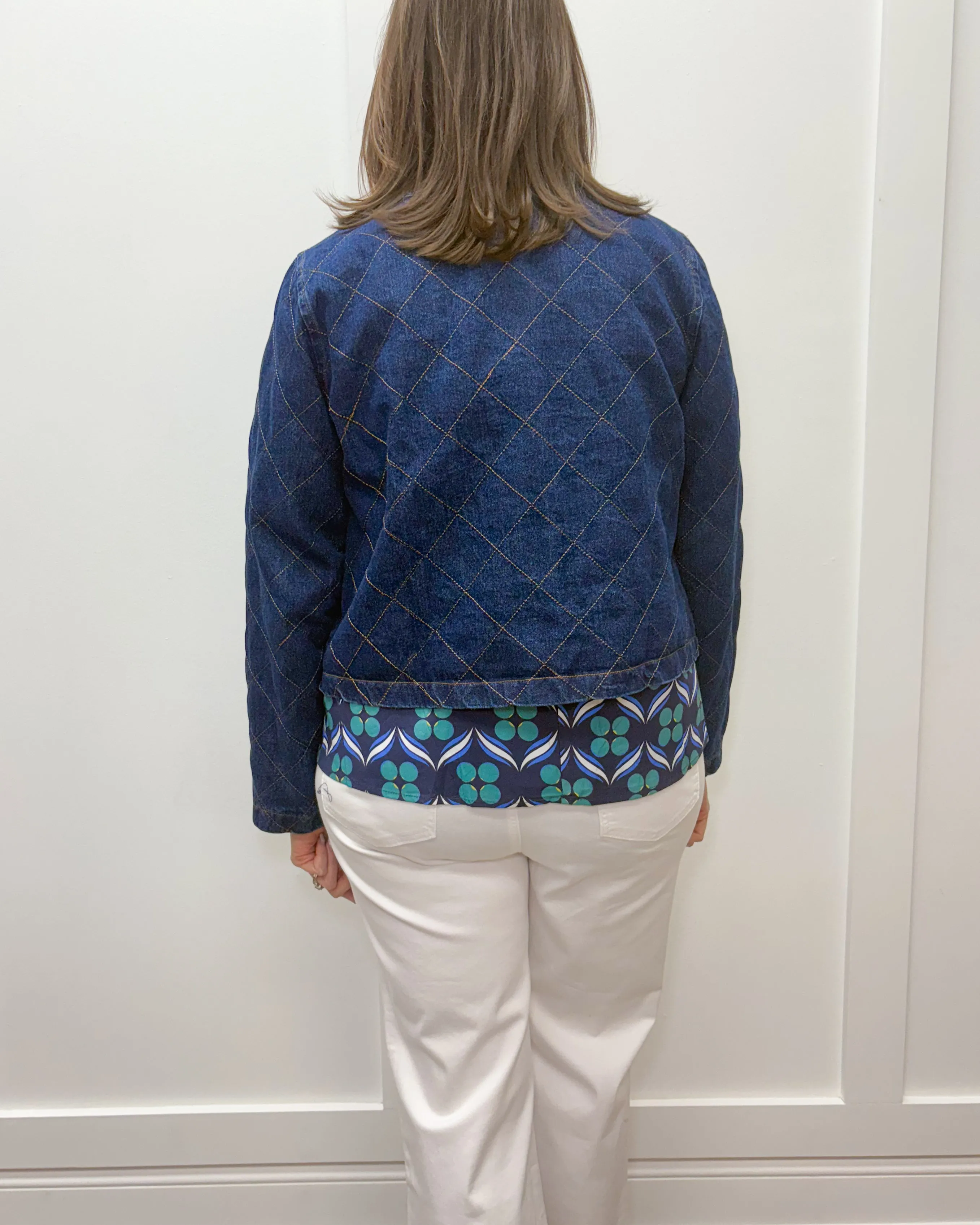 Quilted Jean Jacket - Dark Denim