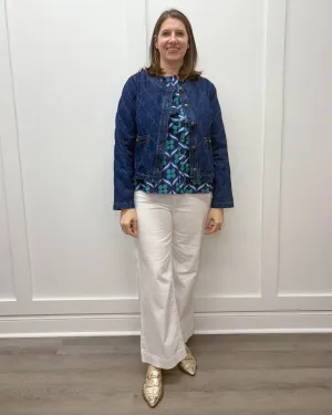 Quilted Jean Jacket - Dark Denim