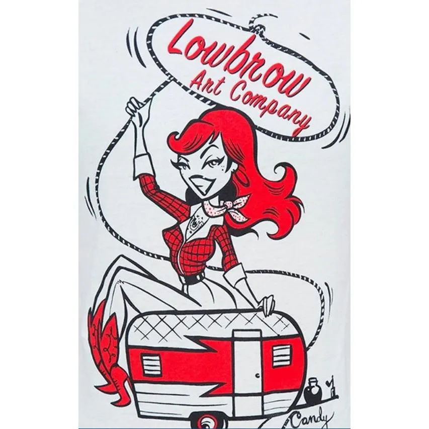 "Cow Girl Up" Art by Candy Wild Women's Loose Neck T-Shirt by Black Market Art