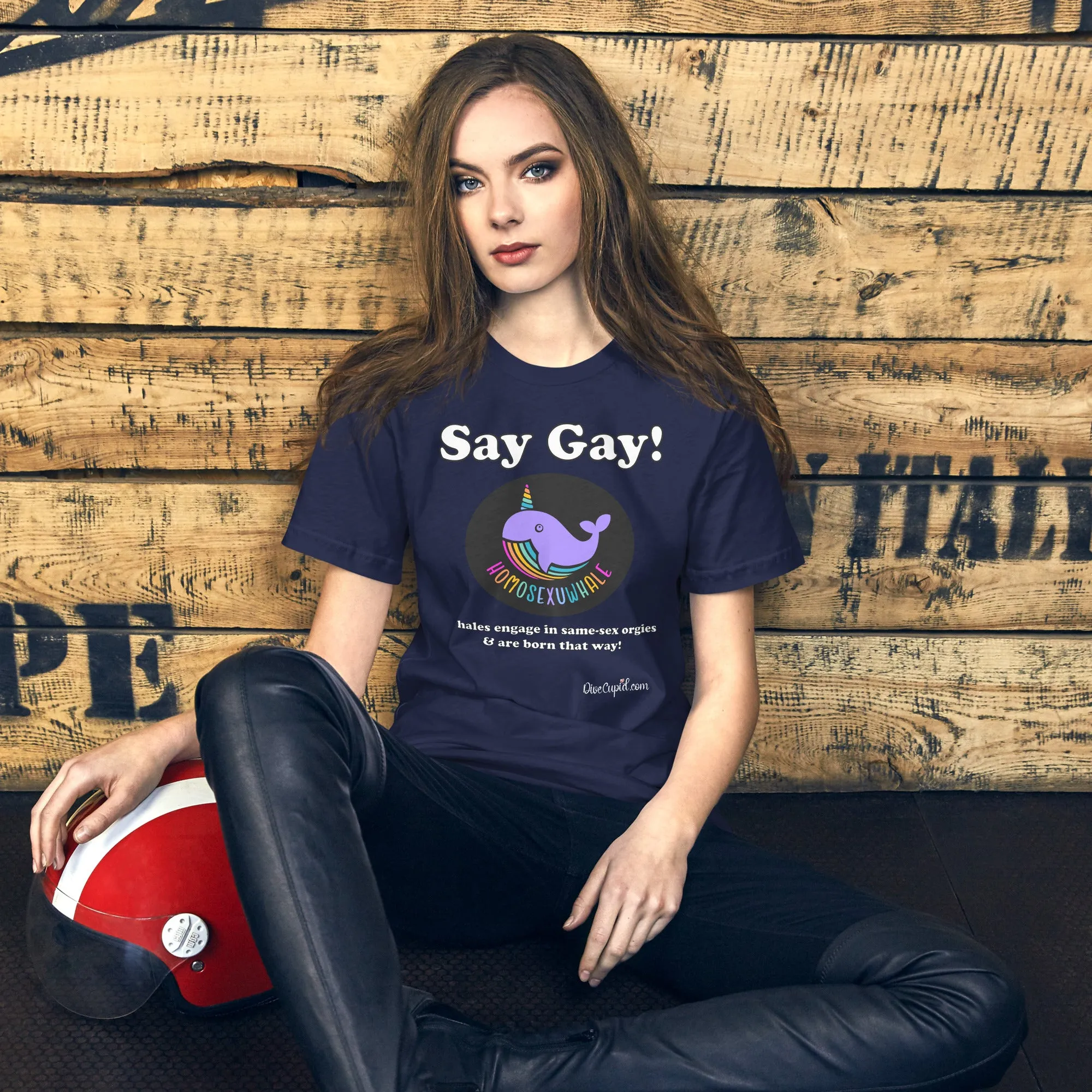 "Say Gay! Homosexuwhale" Fitted Pride T-shirt
