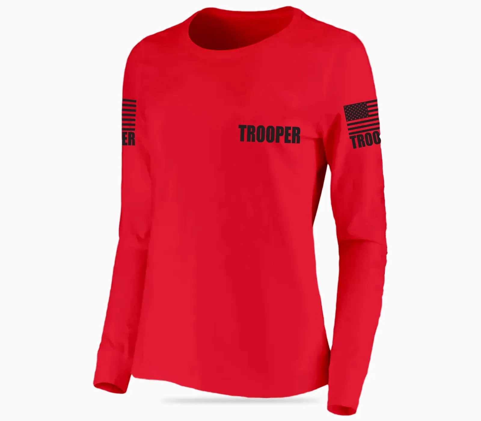 Red Trooper Women's Shirt - Long Sleeve (Black)