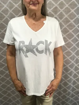 “Rock” Studded White T-Shirt