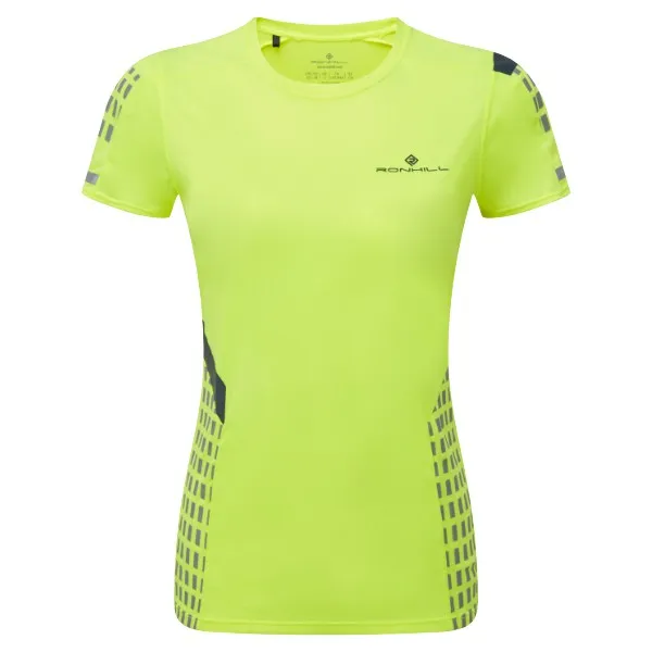 Ronhill Tech Afterhours S/S Tee (Womens) - Fluo Yellow/Charcoal/Reflective