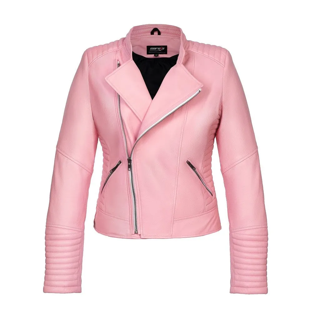 Rosa Armorеtta Pink Women's Motorcycle Leather Jacket