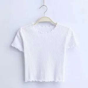 Ruffled Crop T-Shirt