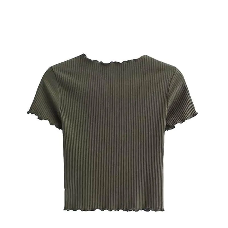 Ruffled Crop T-Shirt