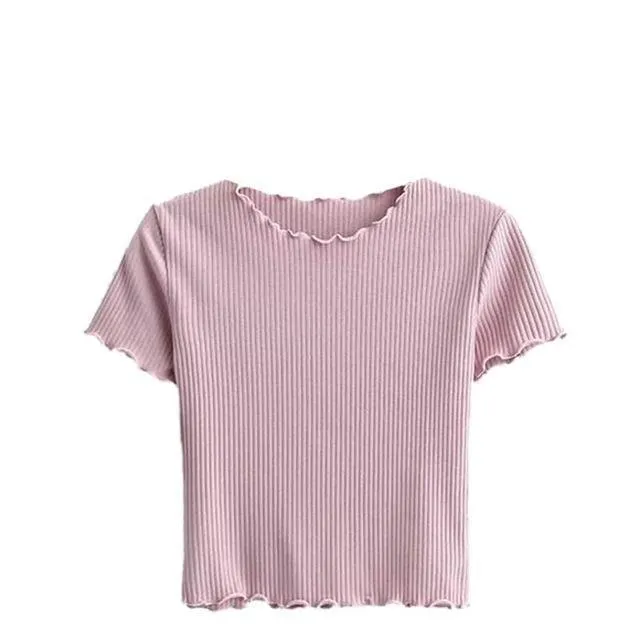Ruffled Crop T-Shirt