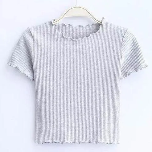 Ruffled Crop T-Shirt