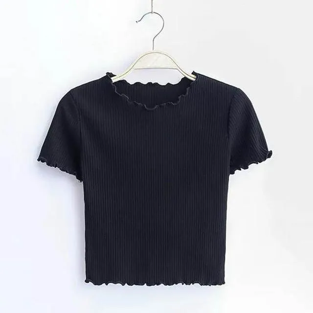 Ruffled Crop T-Shirt