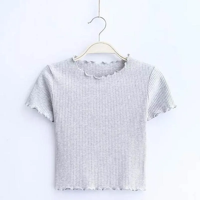 Ruffled Crop T-Shirt
