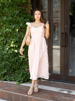 Ruffled Sleeve Floral Midi Dress