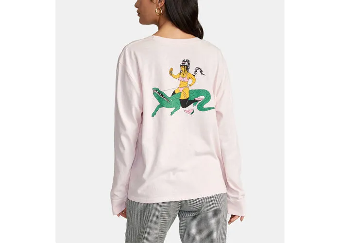 RVCA LP   KLW Women's Long Sleeve Tee Powder Pink