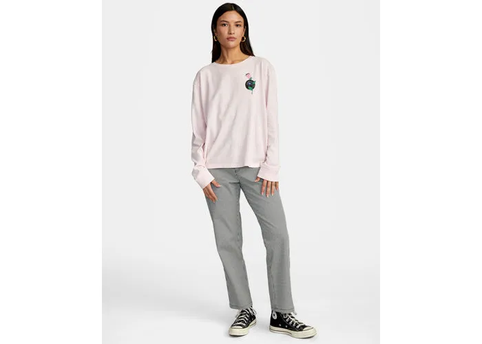 RVCA LP   KLW Women's Long Sleeve Tee Powder Pink