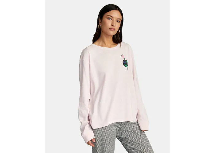 RVCA LP   KLW Women's Long Sleeve Tee Powder Pink