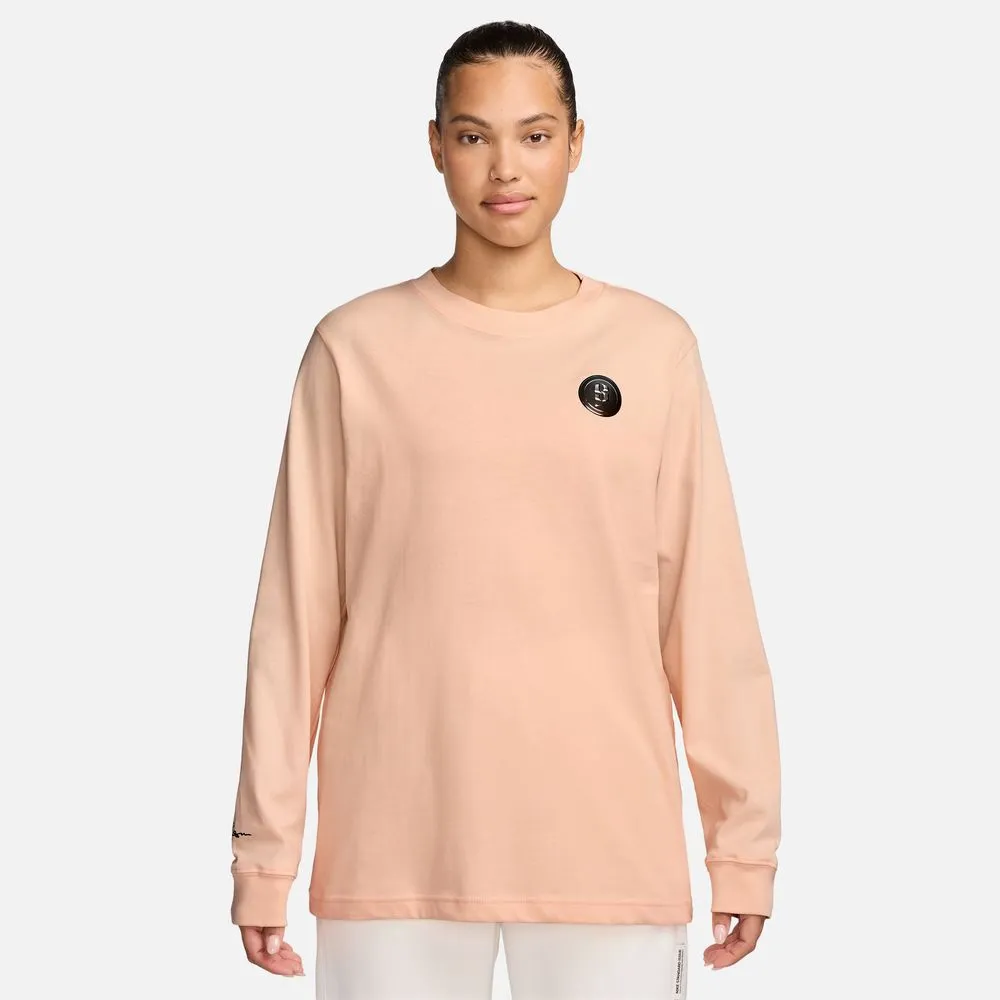 Sabrina Ionescu Sabrina Women's Long-Sleeve Basketball T-Shirt 'Washed Coral'