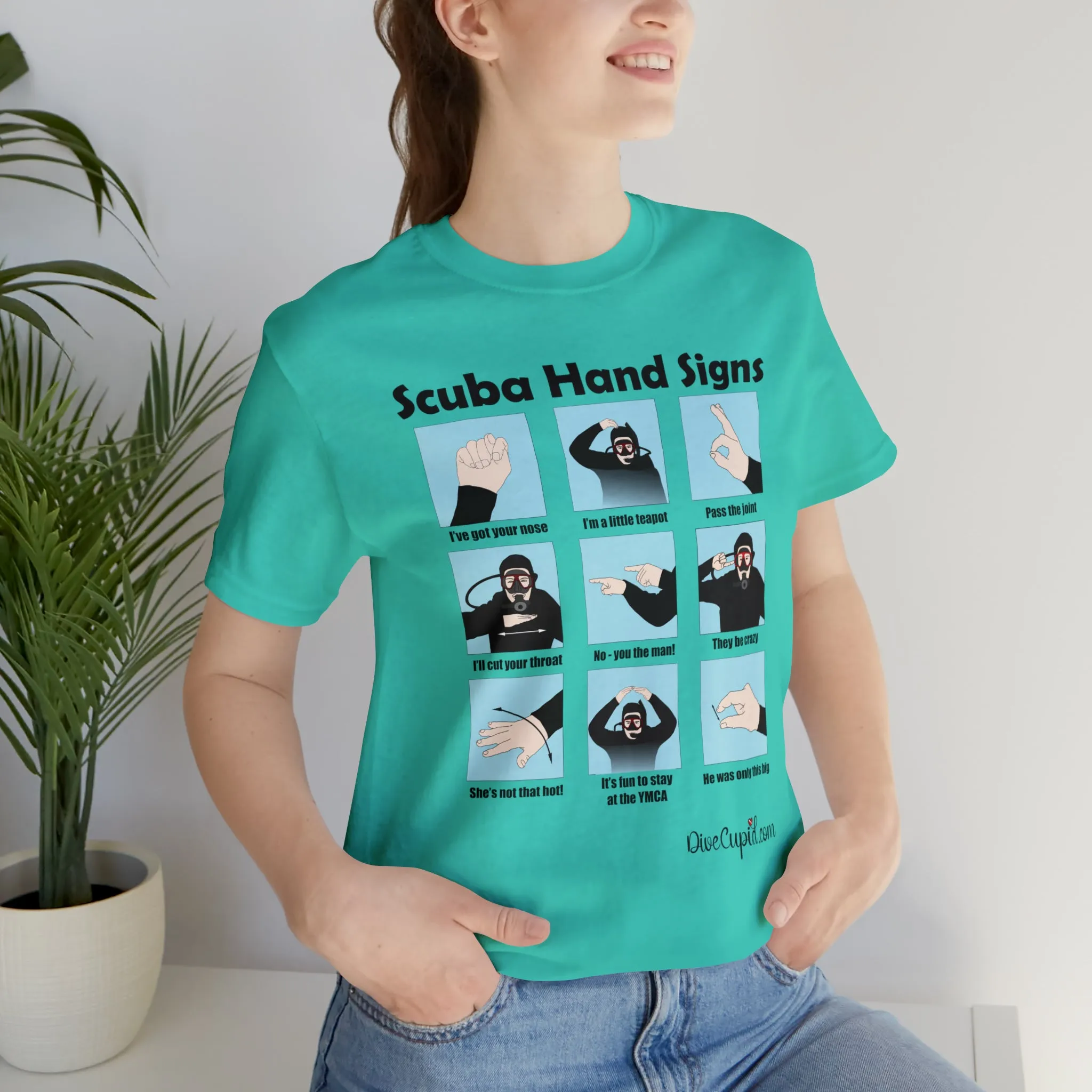 Scuba Hand Signs Fitted T-shirt