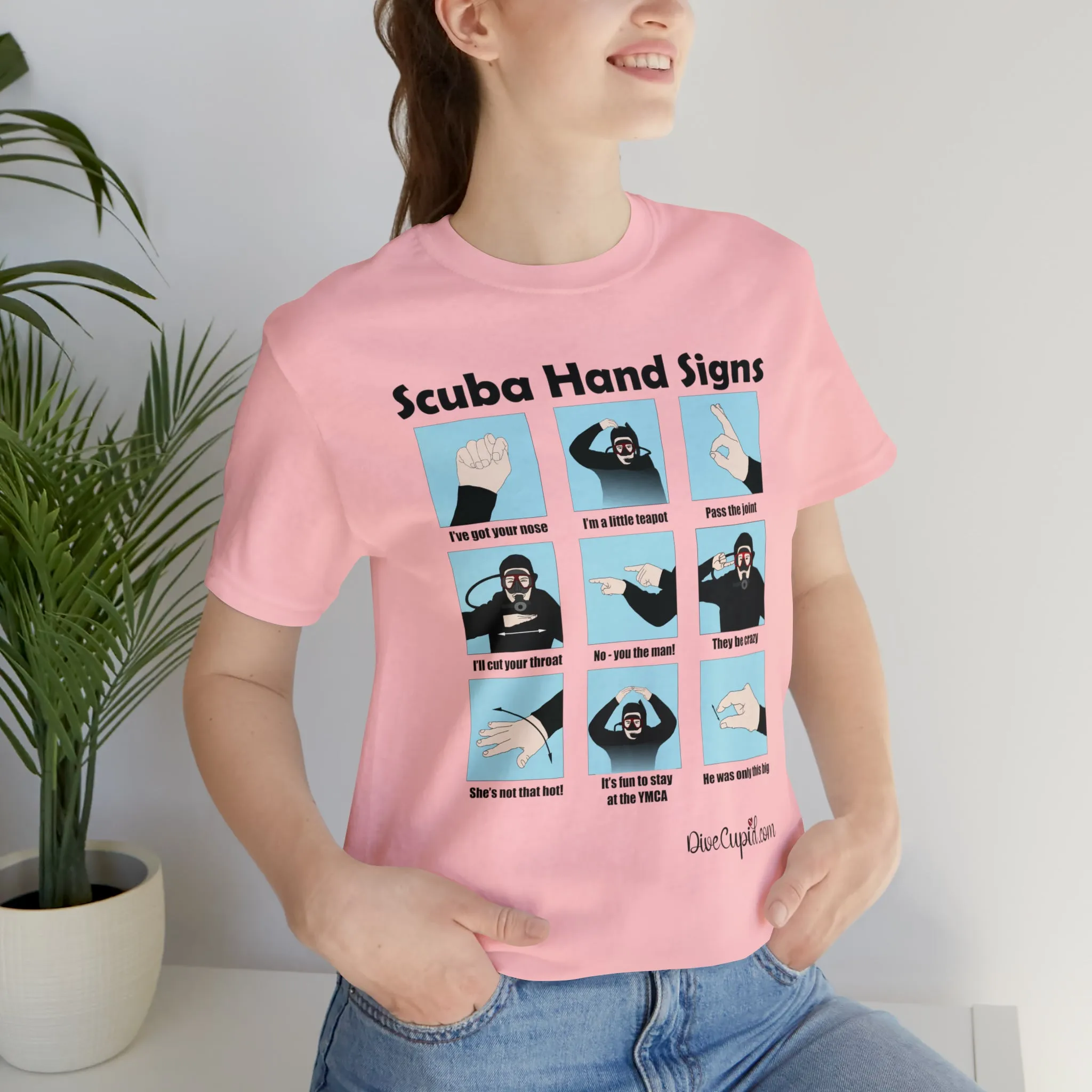 Scuba Hand Signs Fitted T-shirt