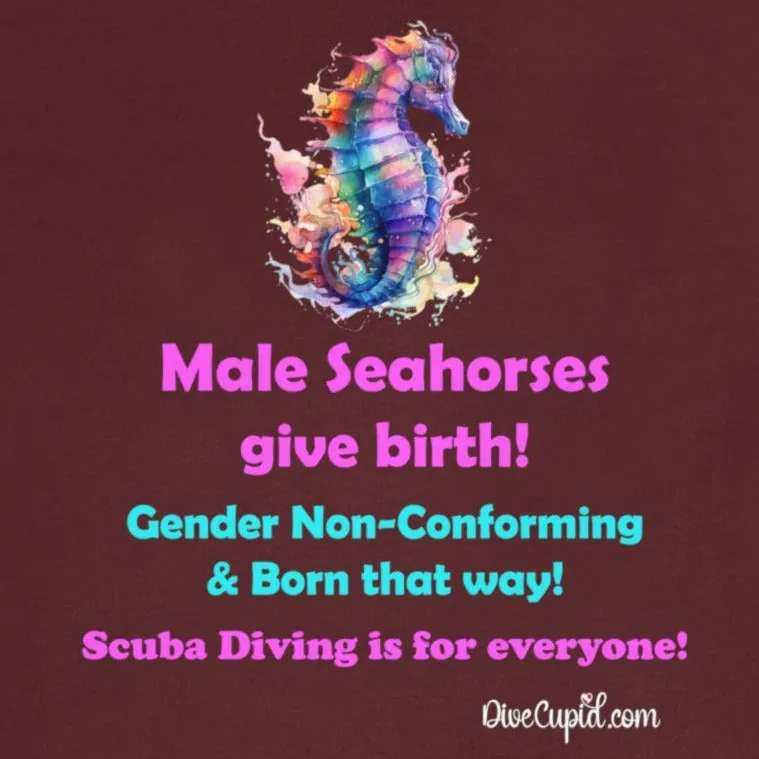Seahorse Gender Non-conforming Fitted Pride T-shirt