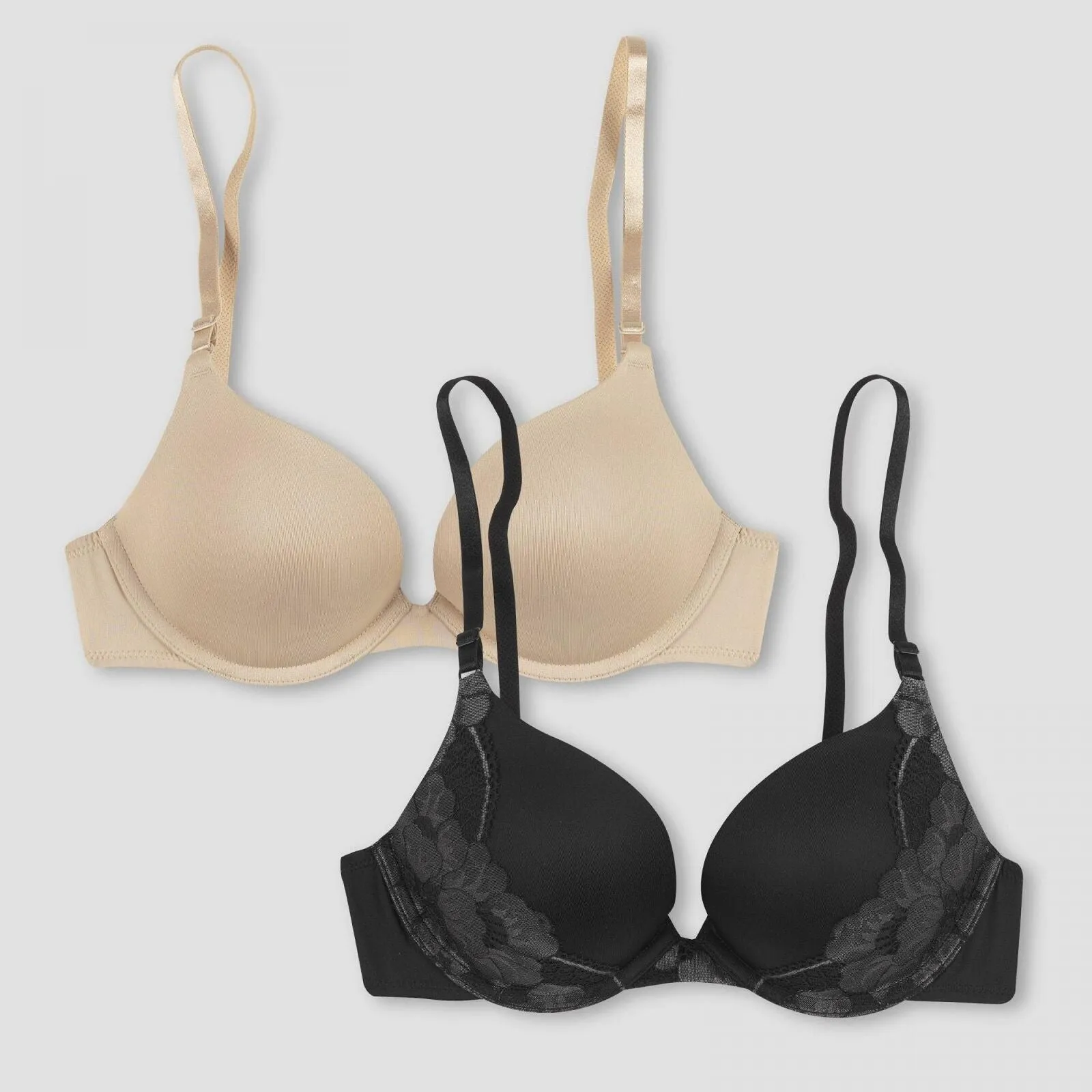 Self Expressions Maidenform Women's 2pk Convertible Push-Up Lace Wing Bra 5809