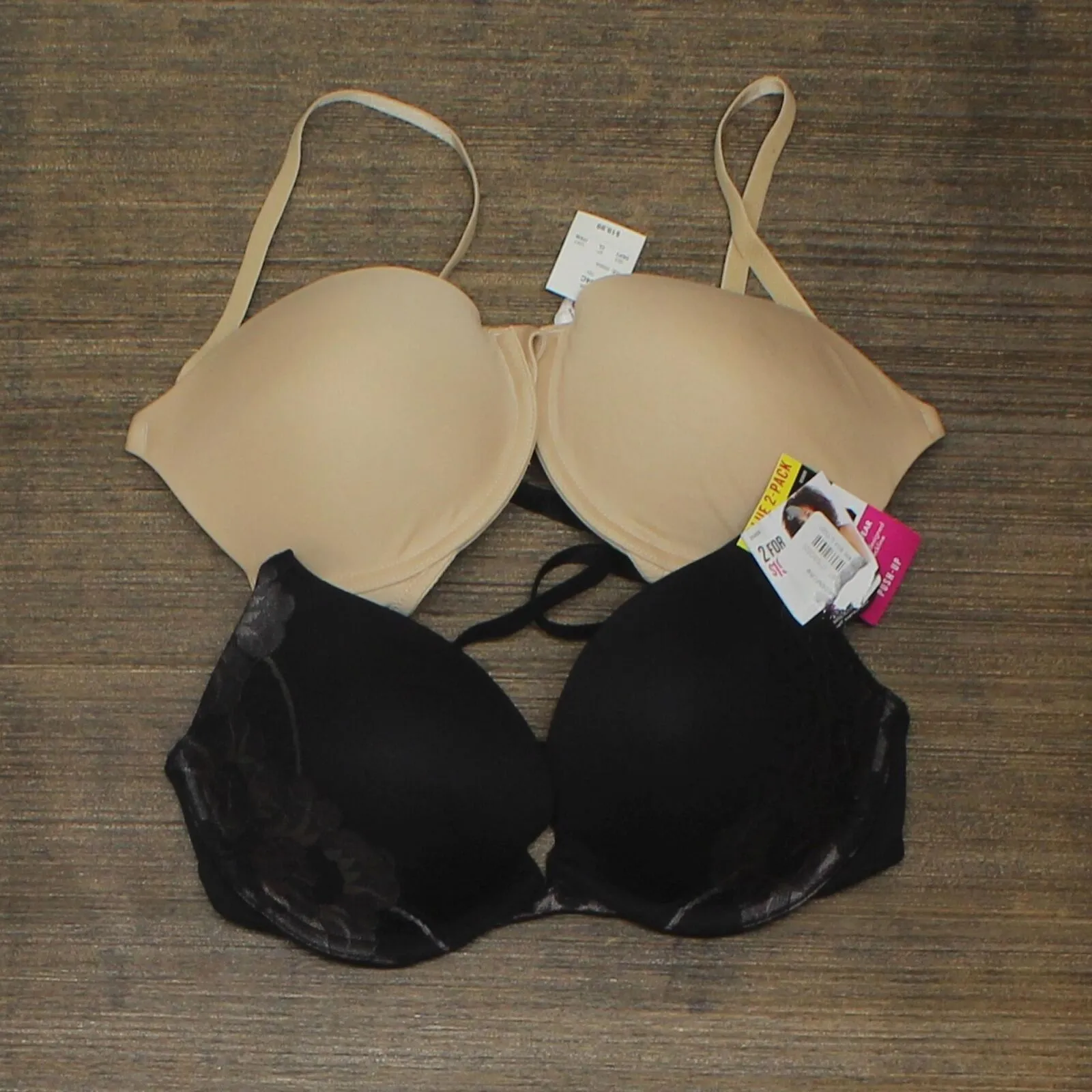 Self Expressions Maidenform Women's 2pk Convertible Push-Up Lace Wing Bra 5809