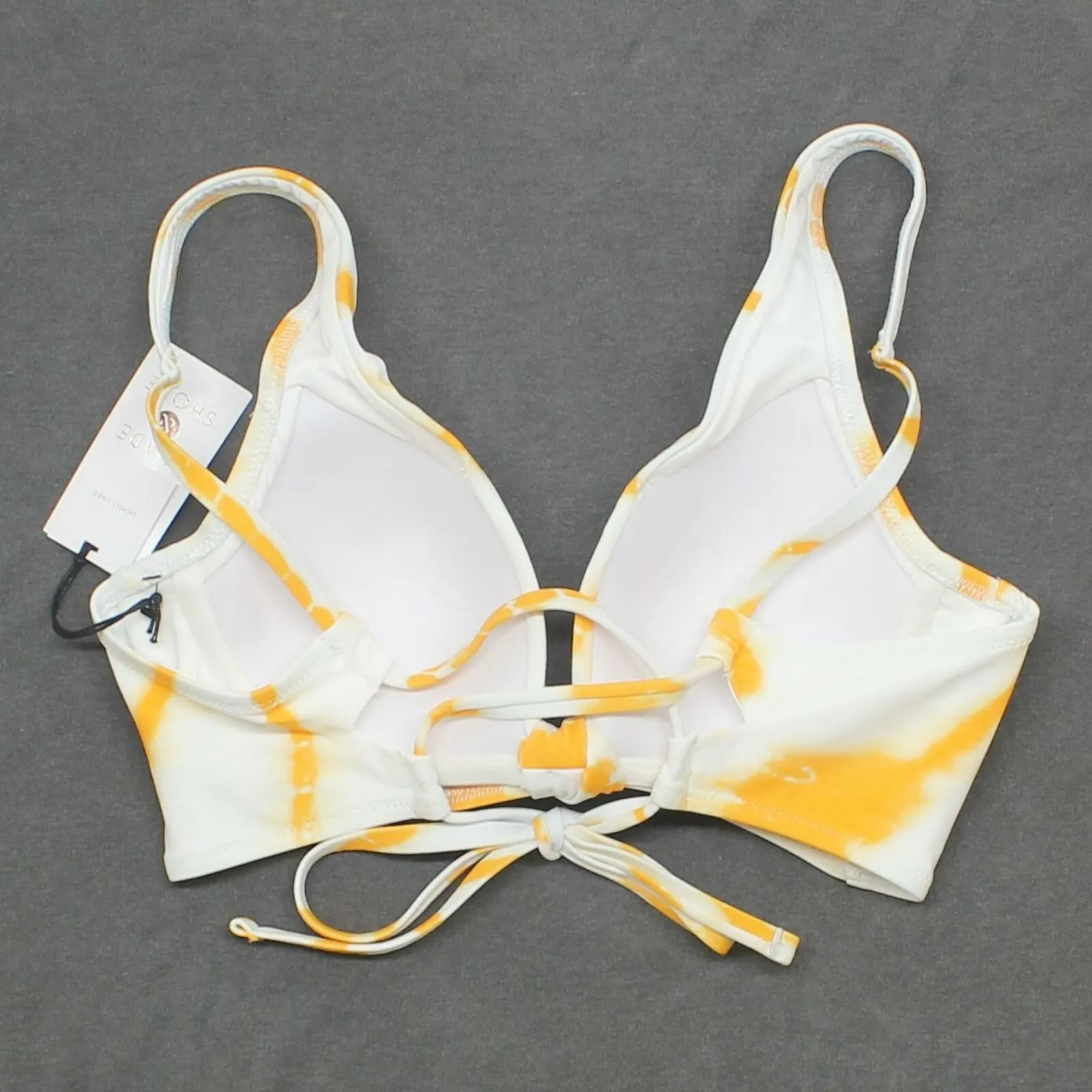 Shade & Shore Women's Tie Dye Lightly Lined Tie-Front Bikini Top