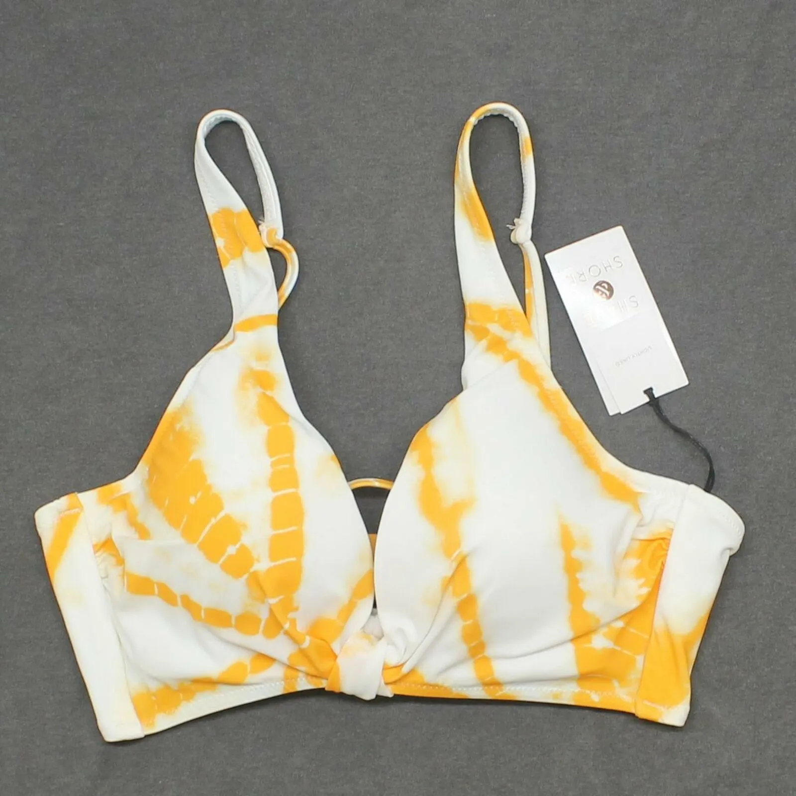 Shade & Shore Women's Tie Dye Lightly Lined Tie-Front Bikini Top
