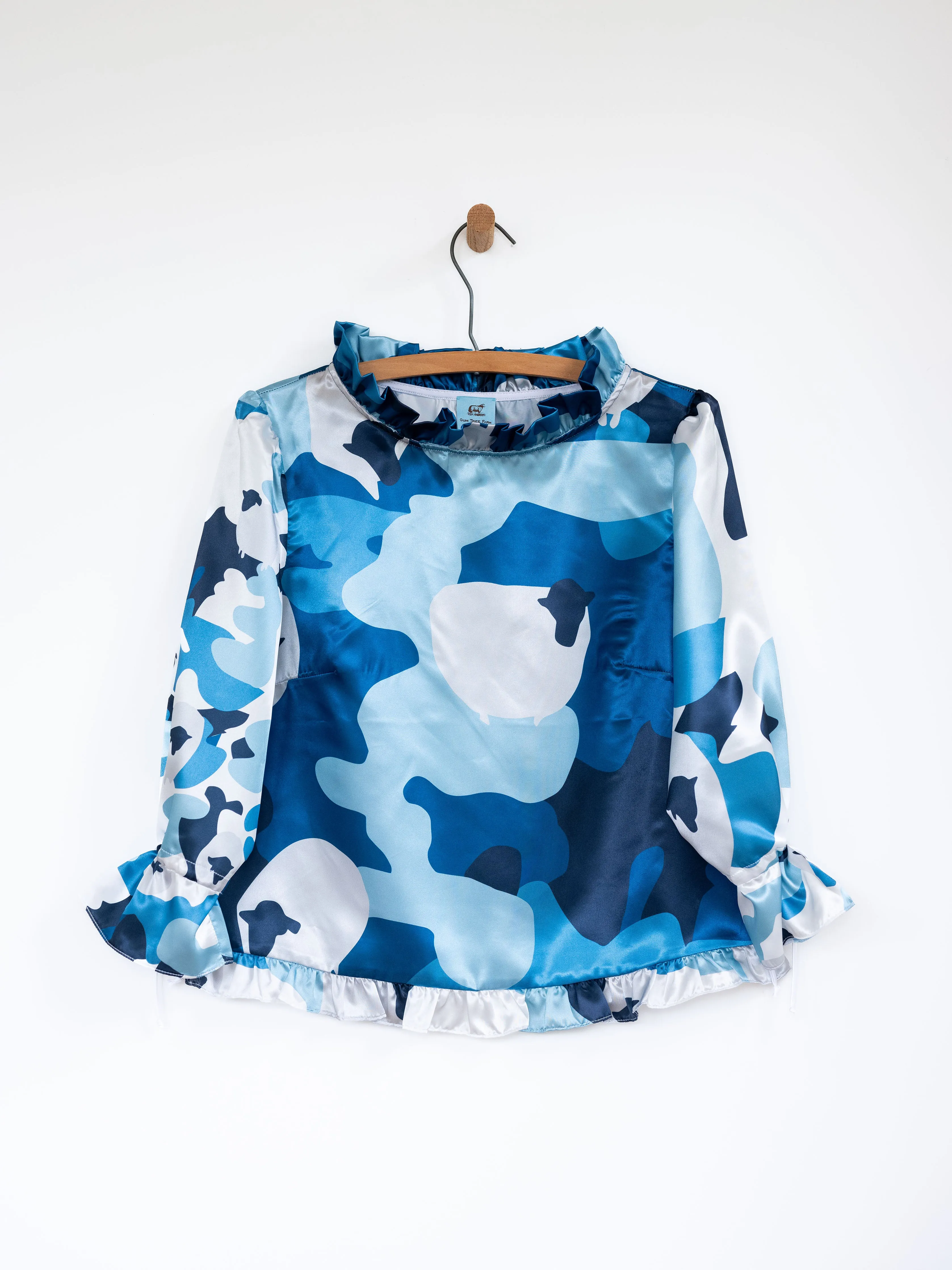 Sheep Camo Ruffled Audrey with Bows