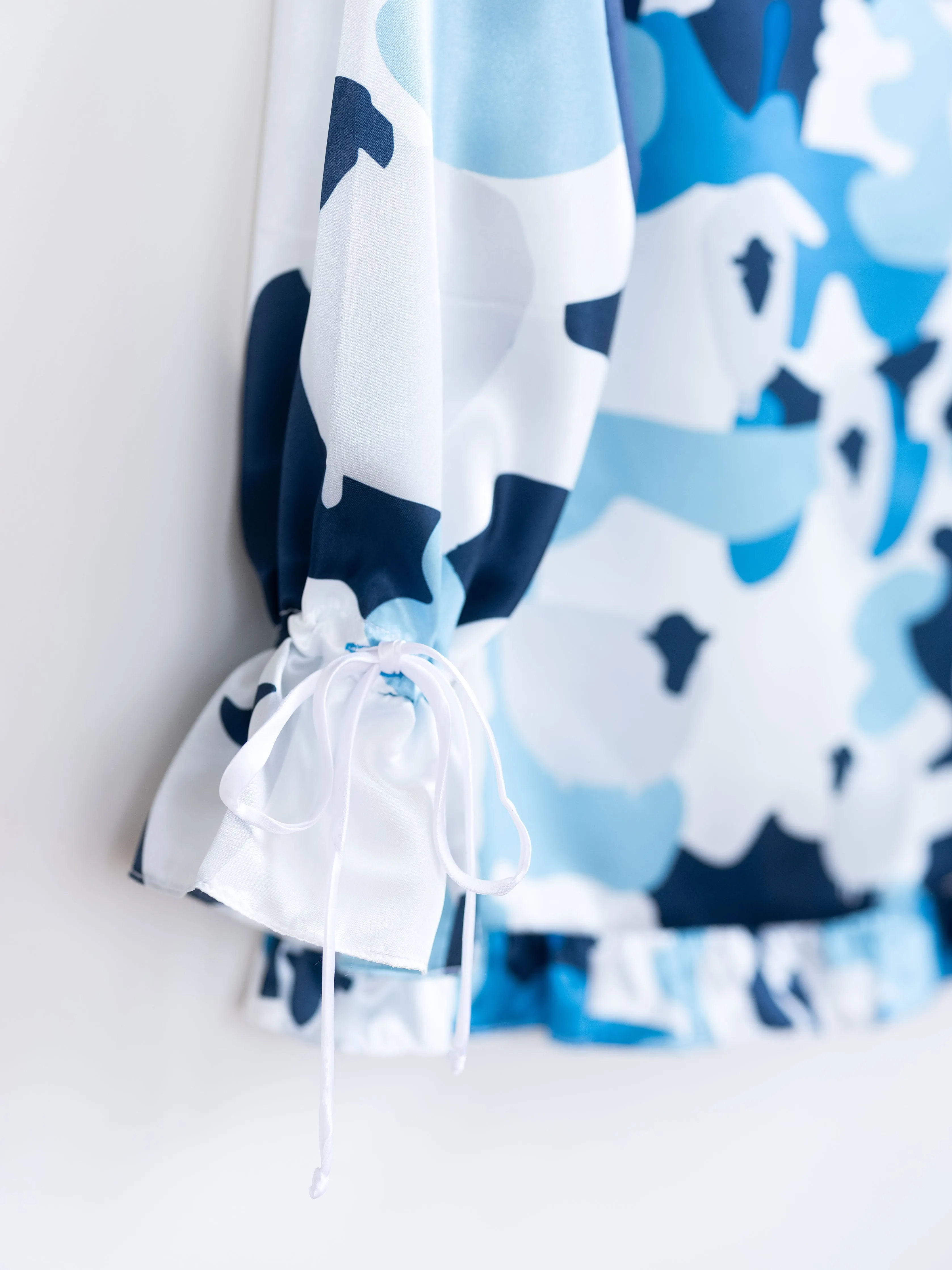 Sheep Camo Ruffled Audrey with Bows