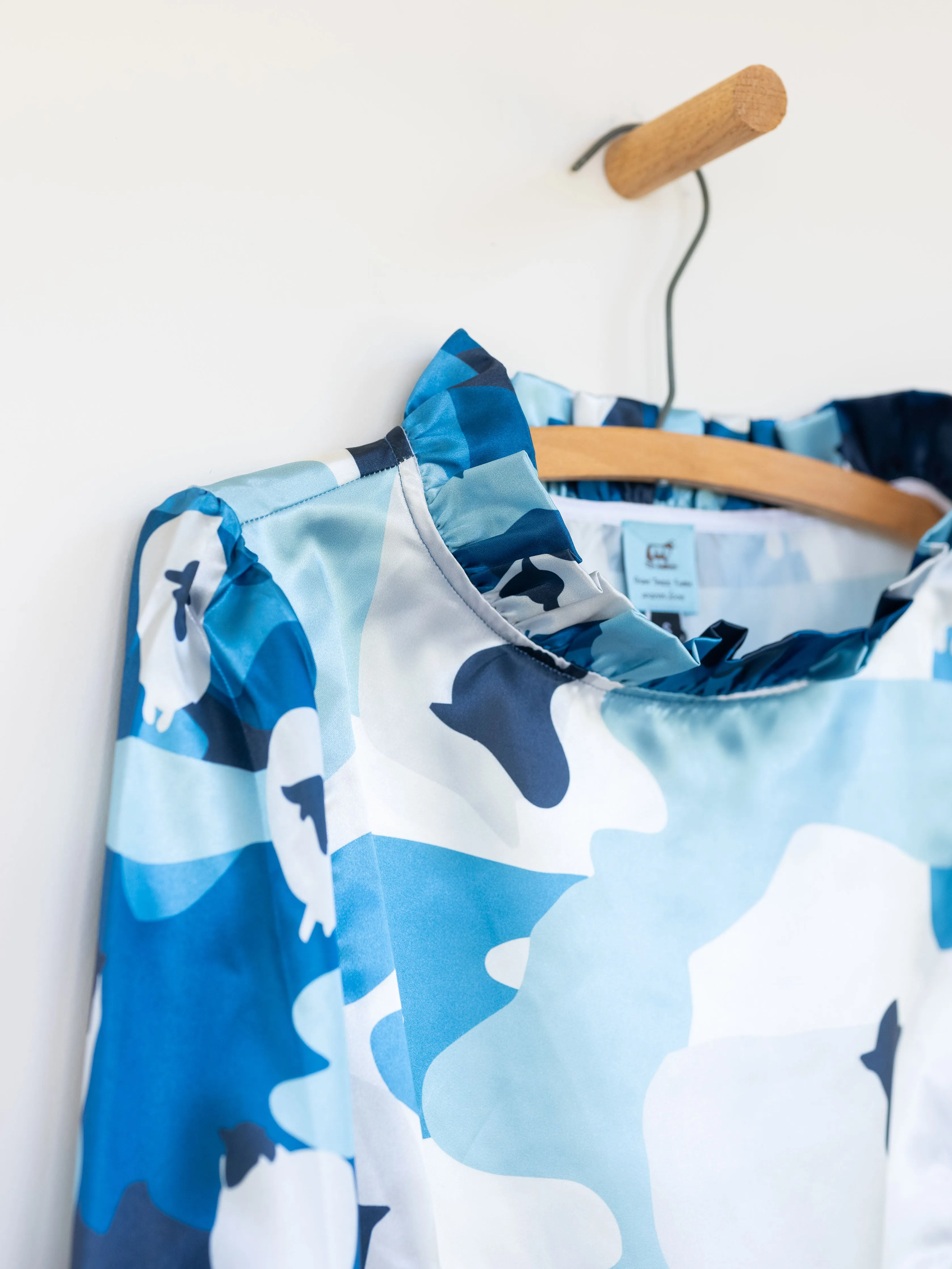 Sheep Camo Ruffled Audrey with Bows