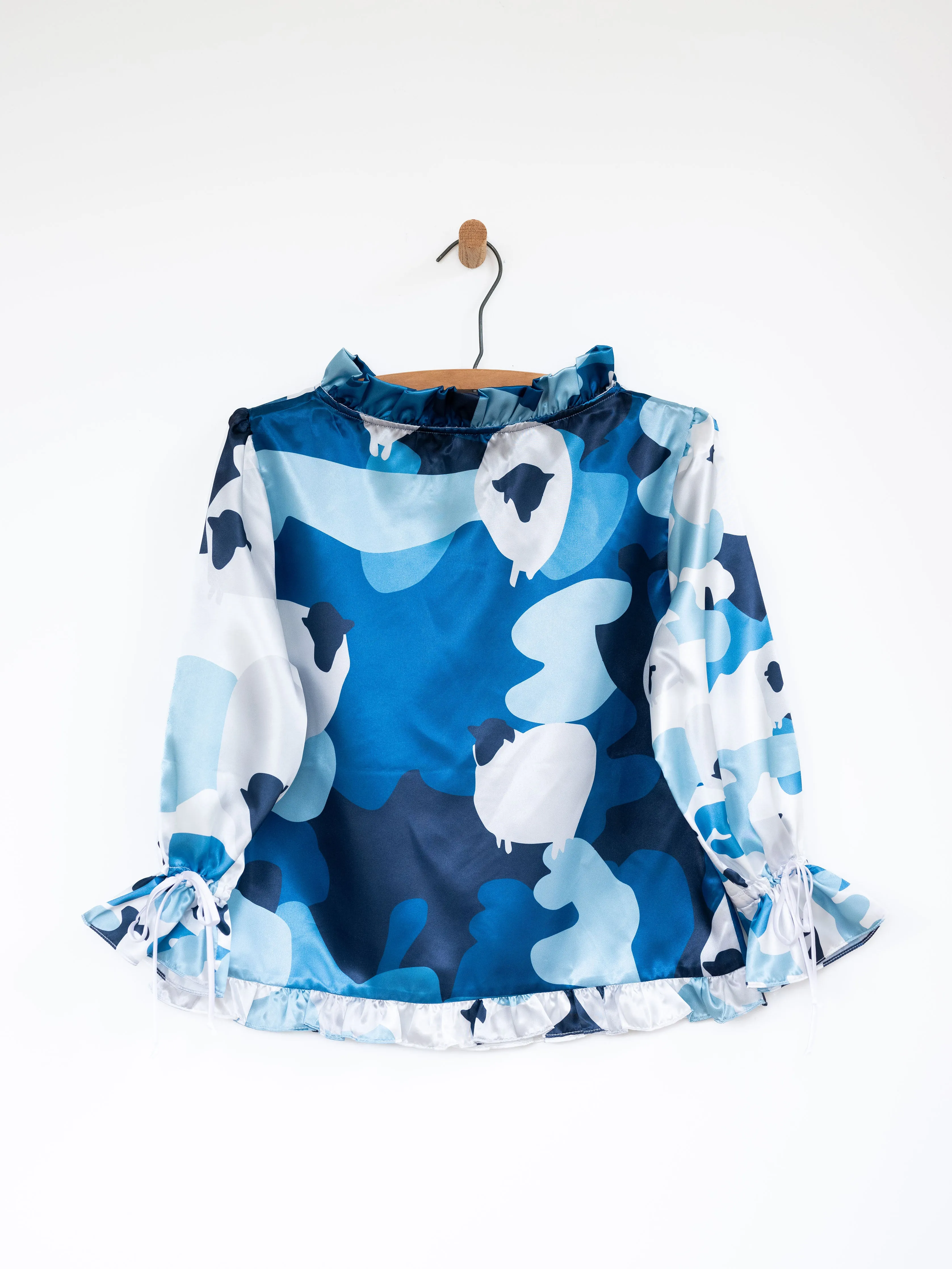Sheep Camo Ruffled Audrey with Bows